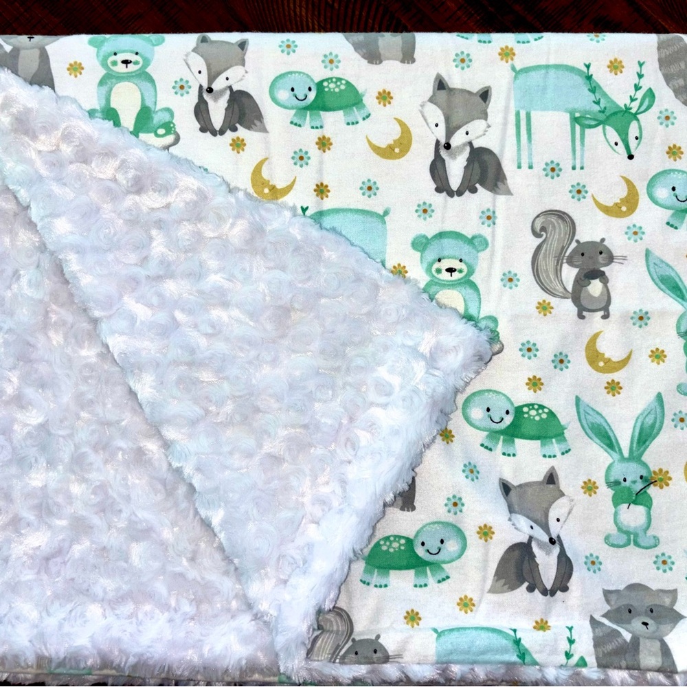Cozy Woodland Animal Baby Blanket